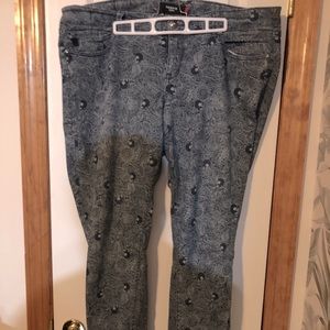 Skull and mandala print Jeans